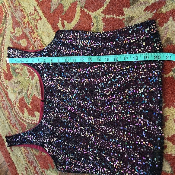 Vintage Ricki Freeman for TJ Nites beaded sequin formal tank top - Picture 9 of 10